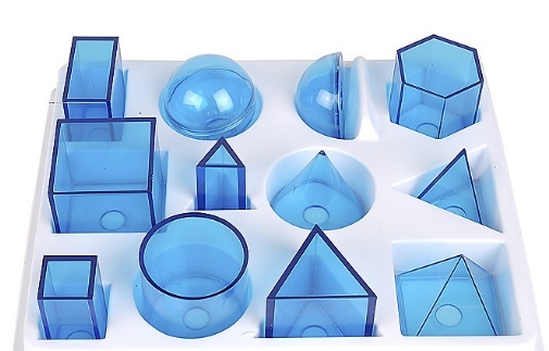 Набор прозрачных геометрических тел разборный (12 предметов) малый
