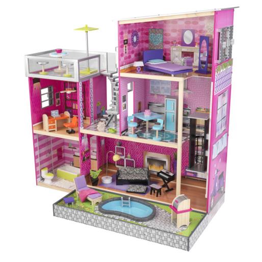Дом мечты Барби "Глянец", с мебелью 35 предметов и бассейном