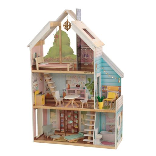 Кукольный домик Зоя, с мебелью 13 элементов, интерактивный
