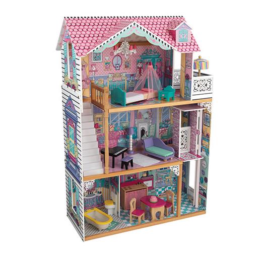 Трехэтажный дом для кукол Барби "Аннабель" (Annabelle) с мебелью 17 элементов в подарочной упаковке
