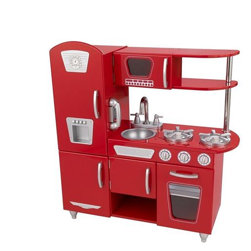 Игрушка кухня из дерева "Винтаж", цвет Красный (Red Vintage Kitchen)